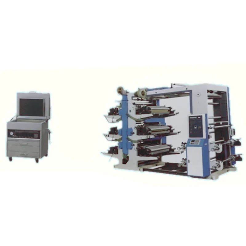 
Hot sale multi color film flexographic printing machine combined with film blowing machine for plastic pet pof flim printer 