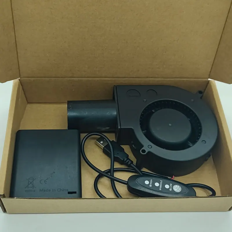 5V Variable Speed Blower Fan Adjustable Solar Blower Turbo Fan with Speed Controller set for BBQ Stove