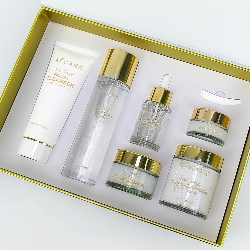 Korean Products Made in Korea Skin Care Set Cruelty-free Moisturizer Firming and Tea Tree & Sea Grapes Skin Care Brightening Set