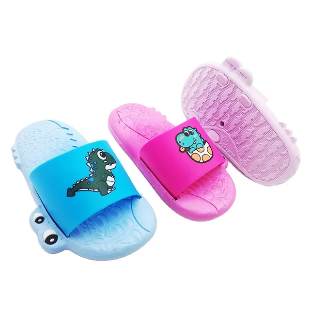 
2021 popular latest fashion design flat pcu unicorn girls kids slippers 
