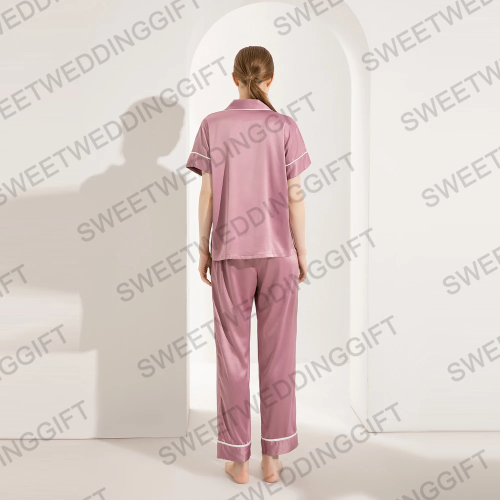 928 Women Pajamas Satin Pajama Set Short Sleeve  and pants Great Quality Home Wear