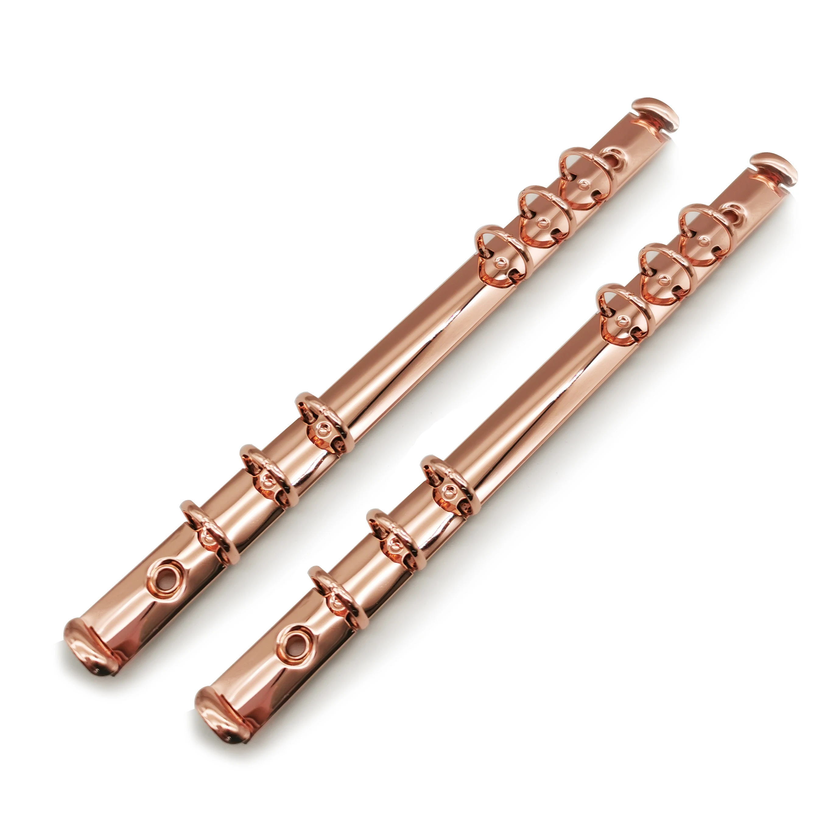 Custom made high quality 15mm Rose gold mini metal 6 ring mechanism with trigger A5 file binder