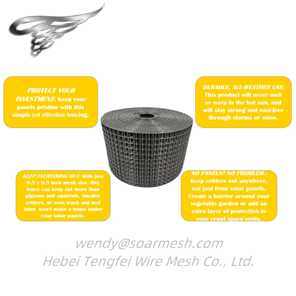 Black PVC Bird Netting 6inch x 100ft Critter Guard Pest Control Animal Design Effective Pigeons Other Solar Panel Mesh