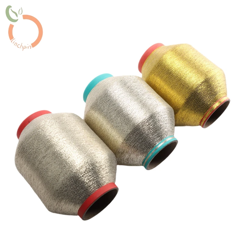 Manufacturers direct supply 75D gold MH type metallic yarn flat pipe variable weight