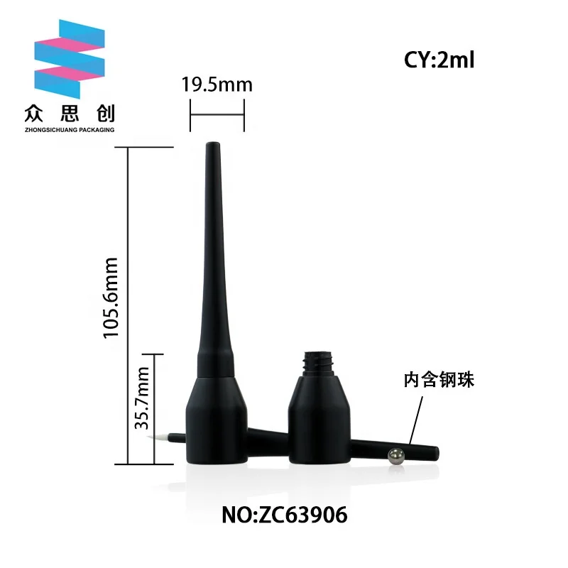 3.5ml custom matte black cute diamond octagon luxury custom glue eyelash empty tube liquid eyeliner container with tips brush
