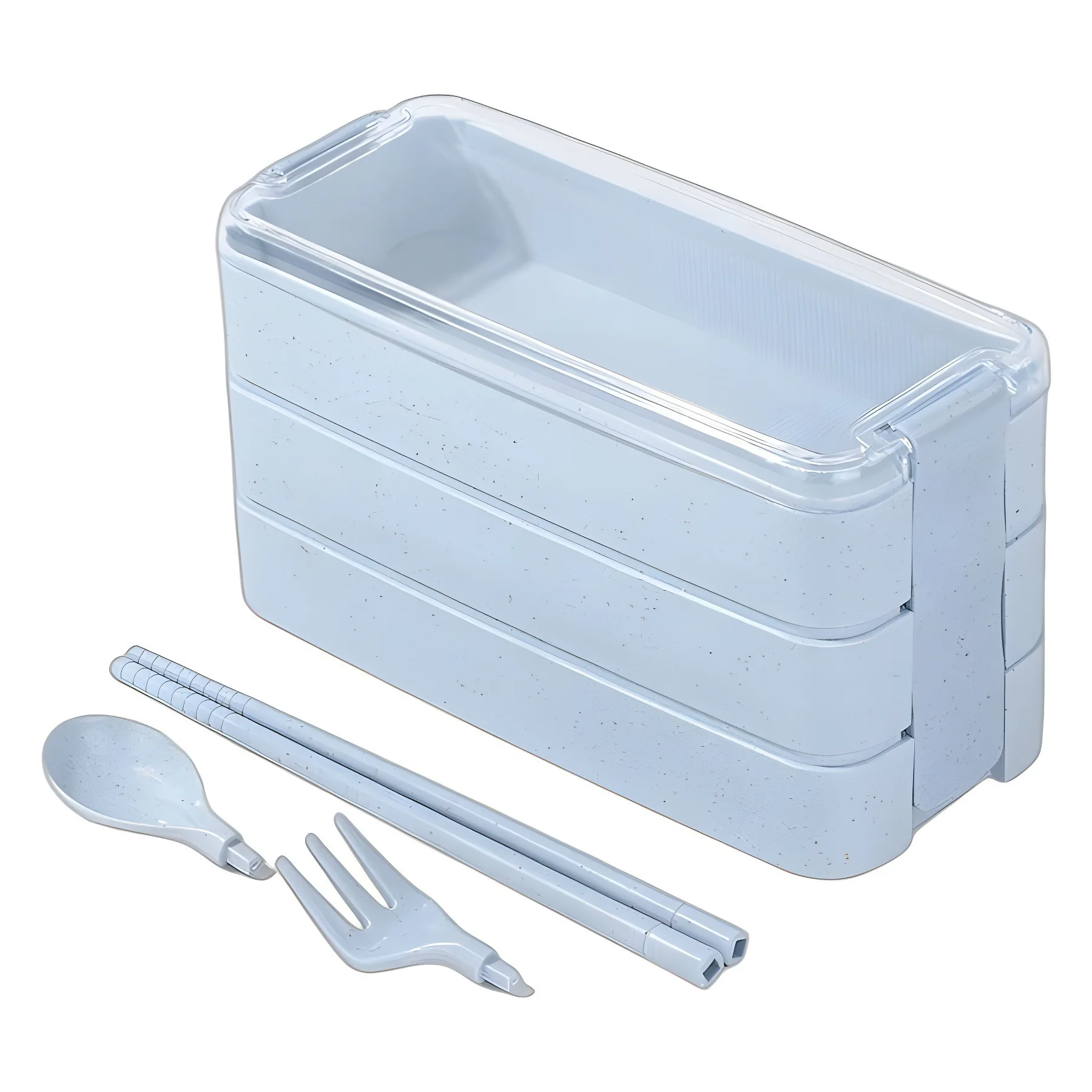 Creative wheat straw lunch box portable three-layer sealed lunch box microwave oven student compartment lunch box printed logo