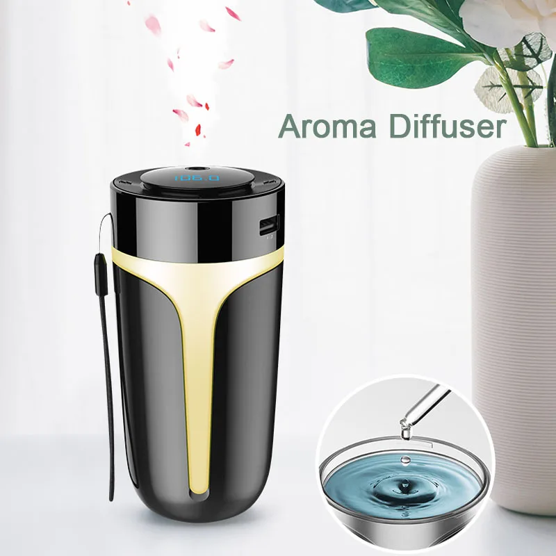 New Car Air Humidifier BT 5.0 SQ MP3 Aromatherapy Diffuser Ultrasonic Essential Oil Aroma Diffuser with LED Night Light