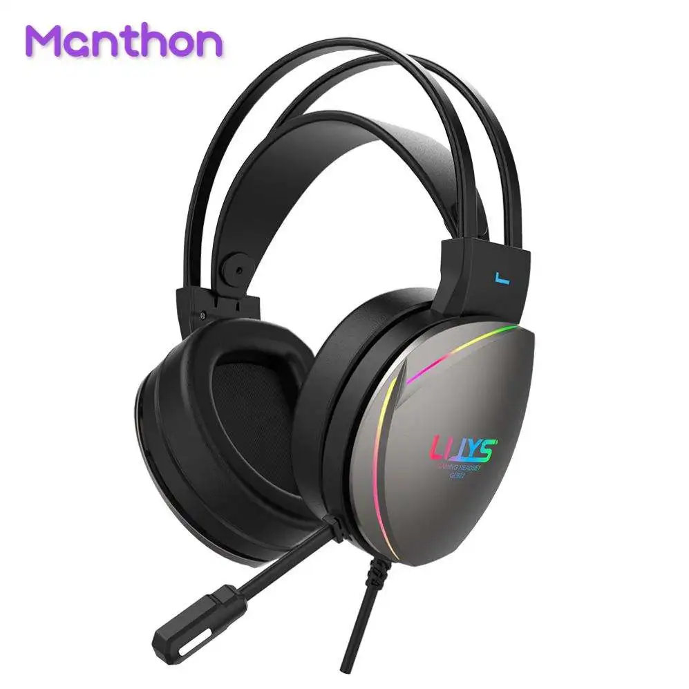 Wholesale Pc 3.5mm Mic RGB Lighting Over-Ear Headphones Effect E-Sports Gaming Headphone Headset