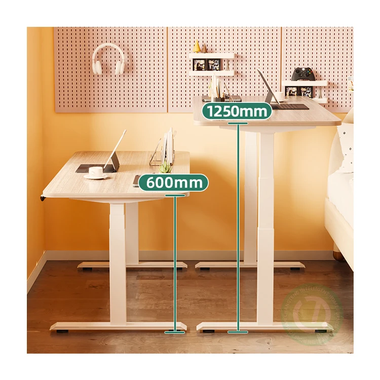 Electric Office Desk Convertible Ergonomic Metal Strong Smart Sit To Stand Up Lifting Column Computer Adjustable Height Table
