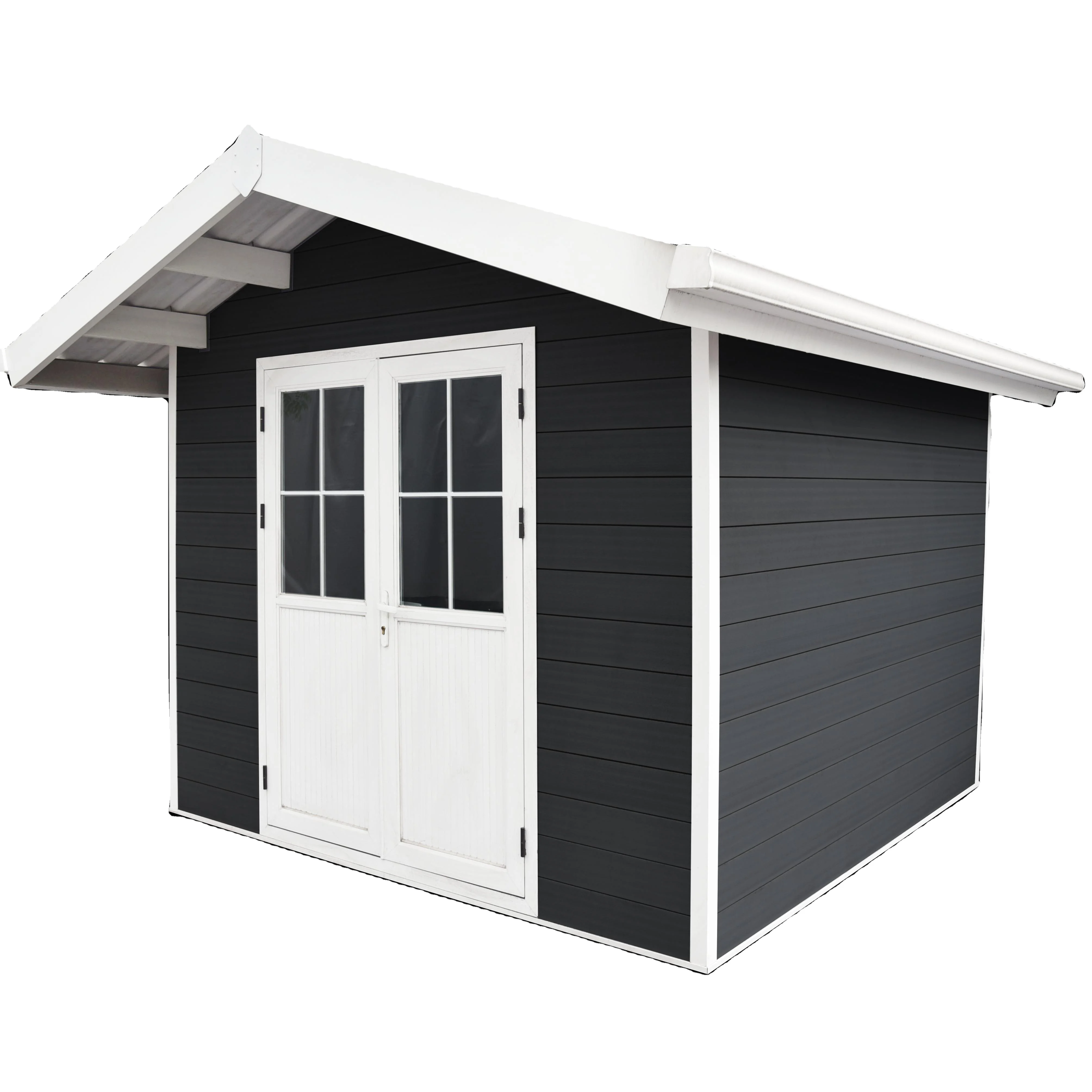 Hot Sale Wooden Plastic Composite  Co-Extrusion wall panel garden shed for storage tools and lundries.