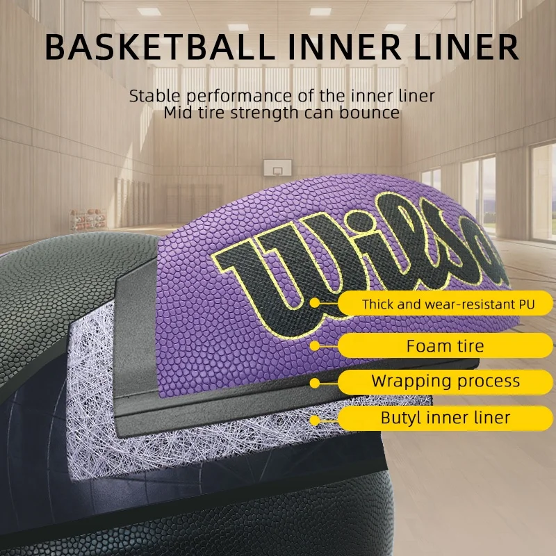 Mix colors with PU basketball high quality high elastic indoor and outdoor basketball