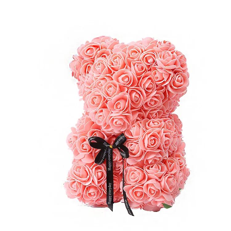 Custom handmade Bear Rose Lovely Teddy Bear Rose Decoration Flower Hot 25cm  Rose Bear For Valentine Gift