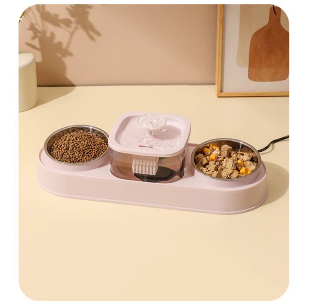 New Design Ceramic Cat Food Bowls and Water Feeder with Automatic Water Dispenser 2-in-1 Cat Dog Feeder And Drinker Bowls