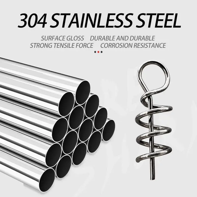 100pcs Stainless Steel Spring Lock Pin Needle Soft Lure Worm Crank Twist Lock Crank Hook Spring Lock Pin Needle