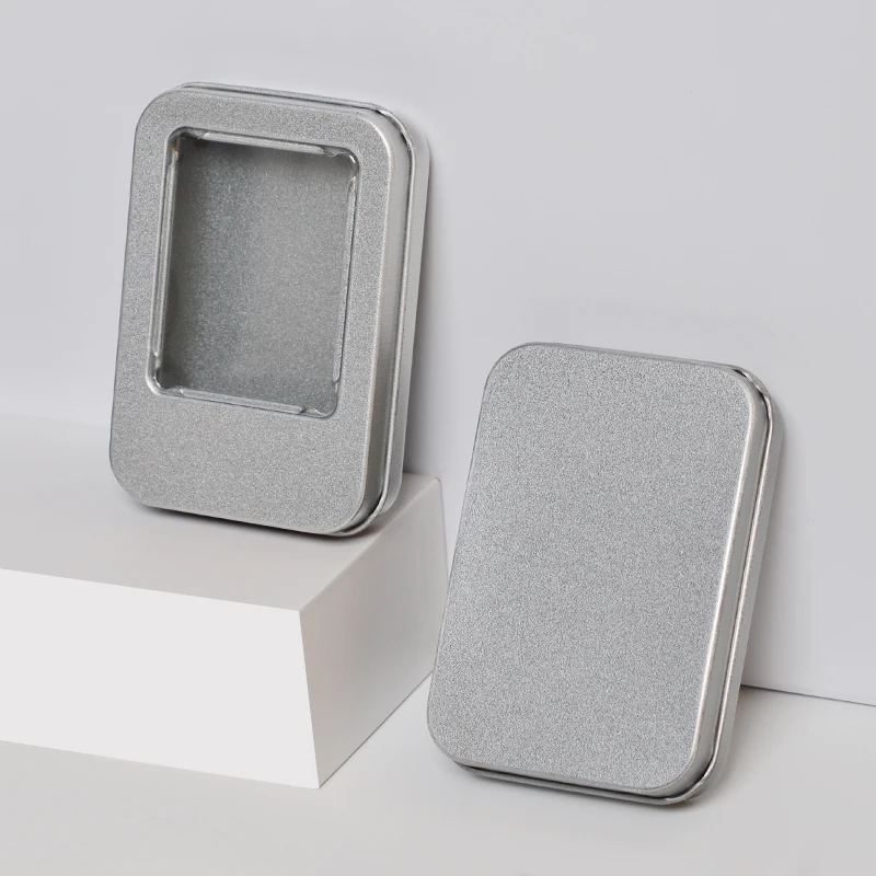 Wholesale Rectangle Tin Boxes USB Mini Metal Chewing Gum Packaging Tinplate Box With Window