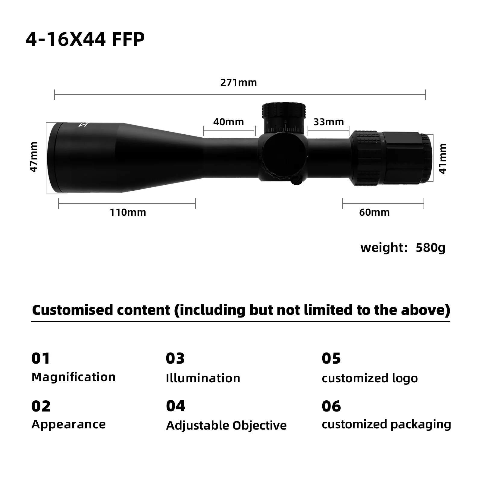 4-16X44 FFP наружные спортивные прицелы и аксессуары для охоты