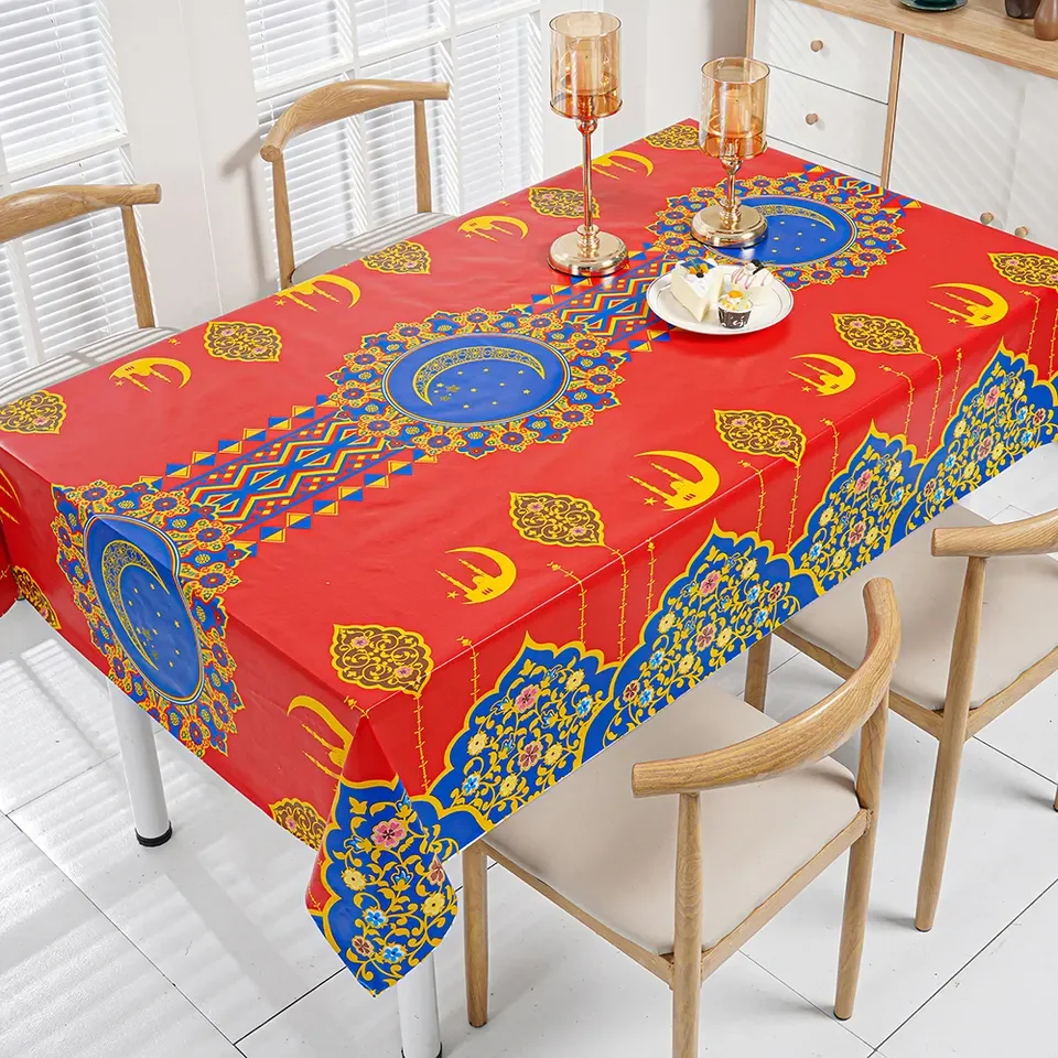 Vinyl Tablecloth Waterproof Oil-Proof PVC Table Cloth Stain-Resistant Wipeable Rectangle or Square Table Cover