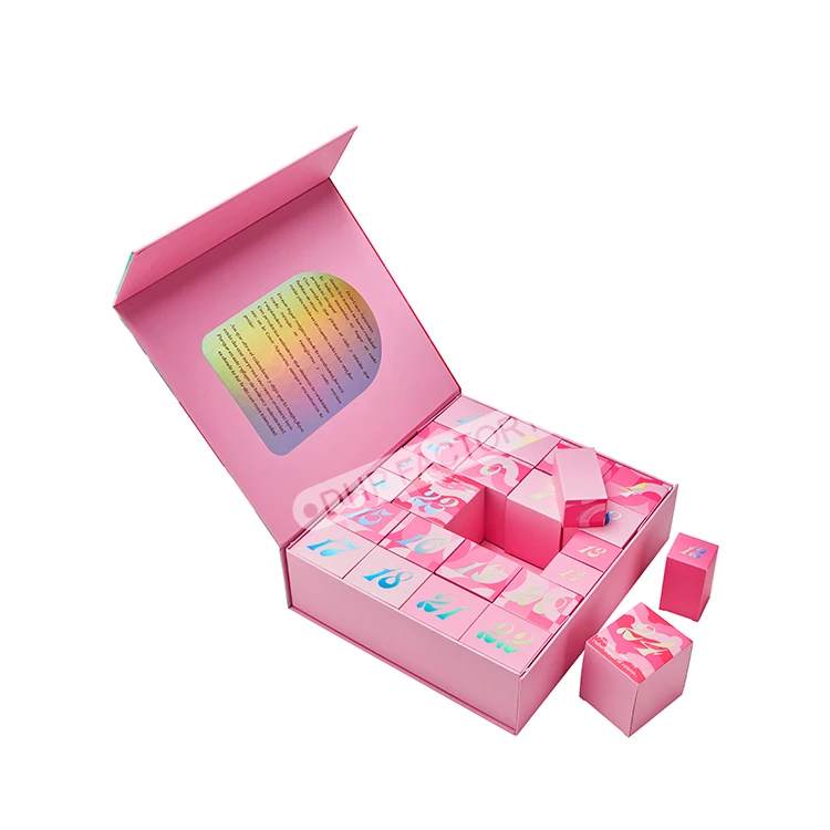 New Arrival Biodegradable Blank Tray Dividers Cosmetic Christmas Chocolates Packaging Blind Advent Calendars Cardboard Box