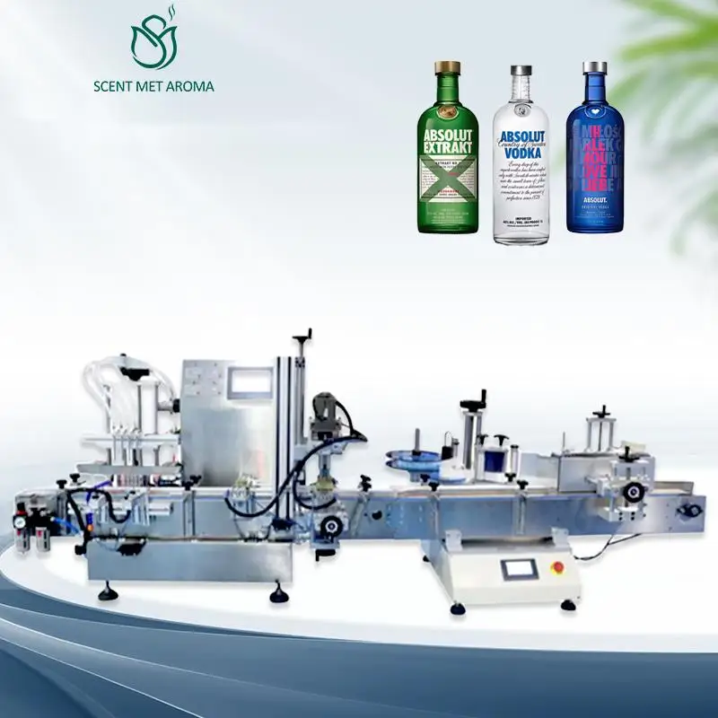 Scent Met Automatic Vodka Wine Bottle Filling and Capping Machine Line Water Filling and Capping Machine Production Line