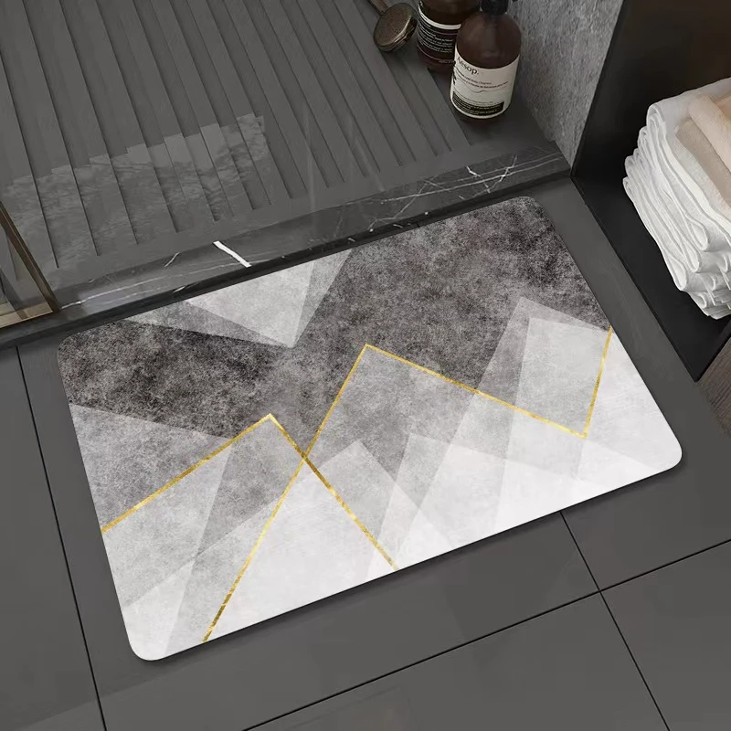 Eco-friendly Bath Mat Super  Water Absorbing Anti-slip  Bathroom Rug rubber door mat