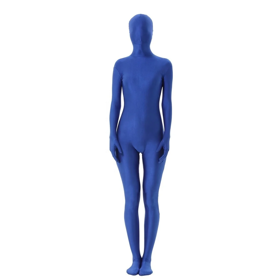 
Wholesale Custom Blue Spandex Women Men Unisex Bodysuits Full Body Suit Halloween Costume Cosplay Inflation Zentai Catsuit 
