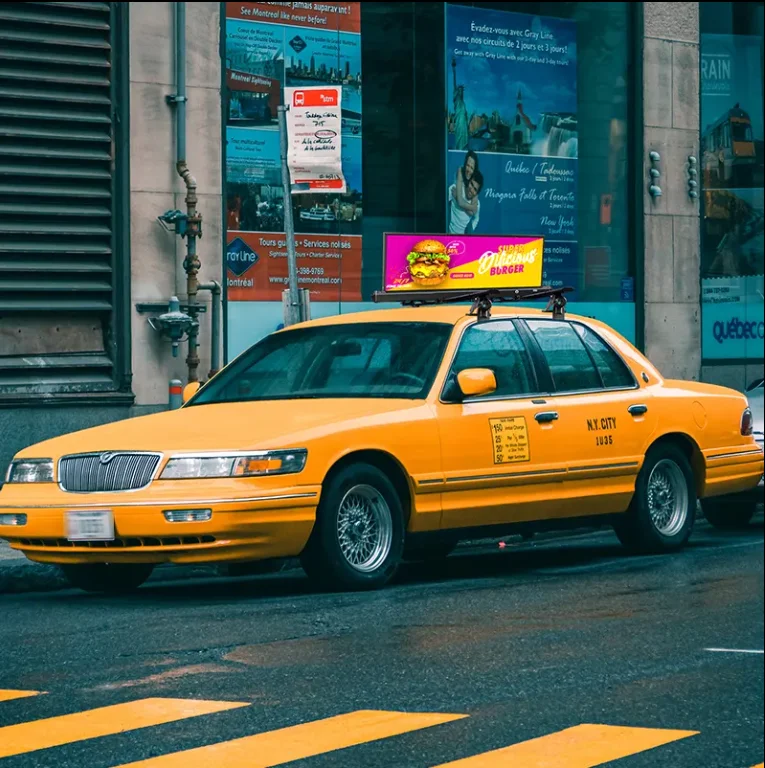 Source factory  pingcai High Resolution Taxi Roof Top LED Digital Display Screen P2.5 P2 mm Car Led Display for Advertising