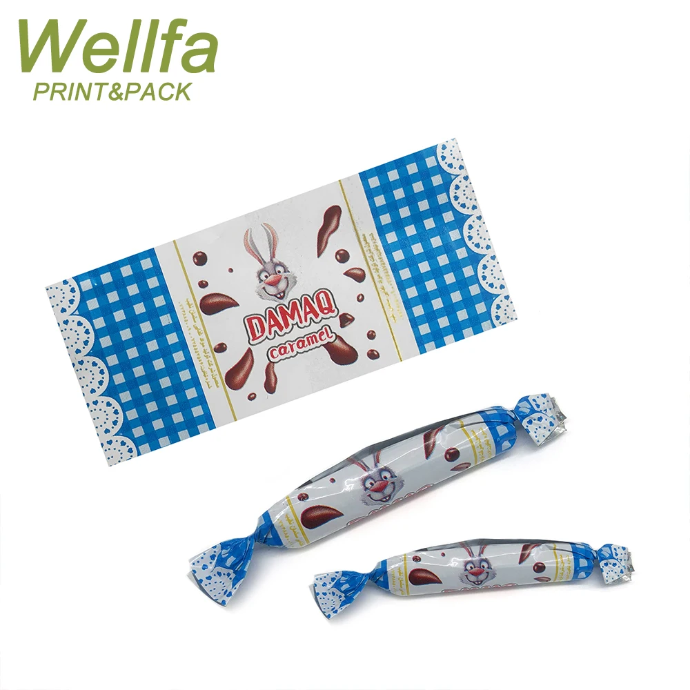Custom Printed Soft Moisture Proof Plastic PET Candy Chocolate Wrapper Rolls Toffee Candy Twist Packaging Film