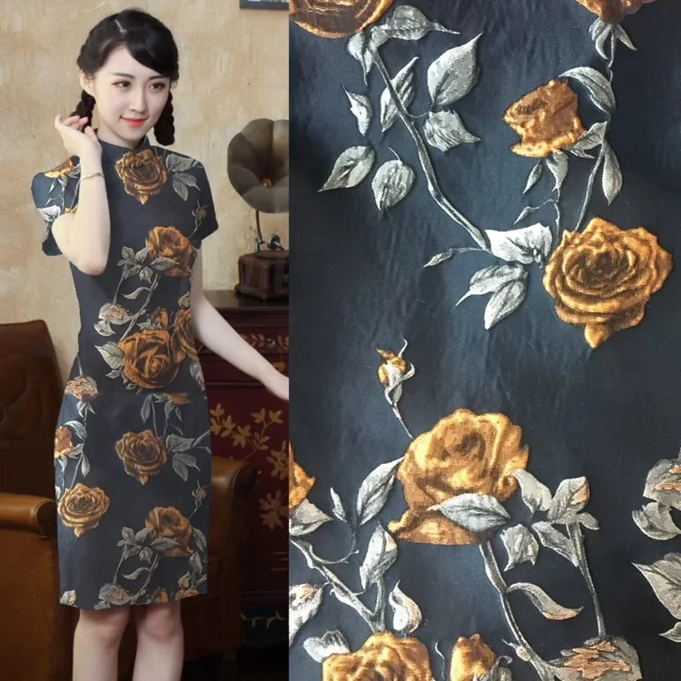 Flower spring autumn jacquard brocade apparel fabric