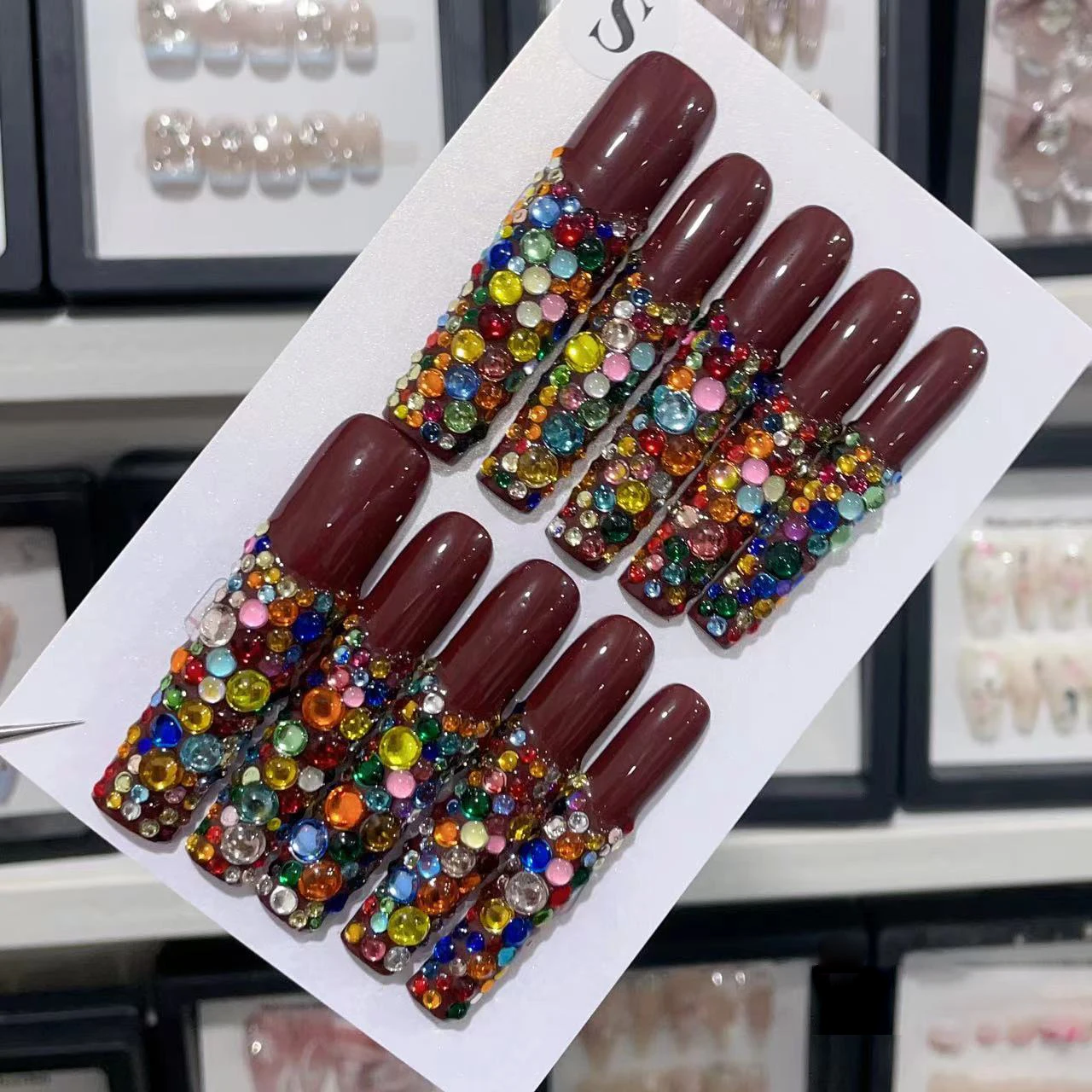 Super Long Random Design Size Wholesale Luxury Short Medium Long Nail Art Handmade Press On Nails