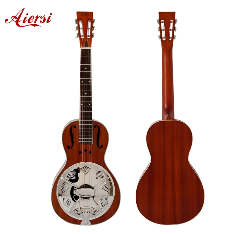 wholesale price  custom made Aiersi brand Mahogany Body wooden Parlor Resonator Guitar string instruments