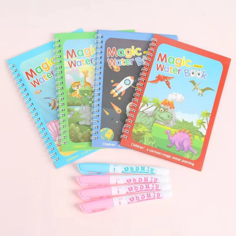 4 designs Reusable for kids Multi color For Drawing Coloring Magic Water Book