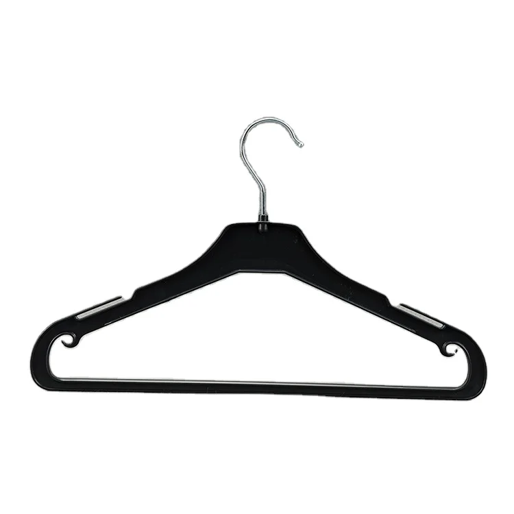Velvet & fabric logo custom black clothing hangers with cheaper price