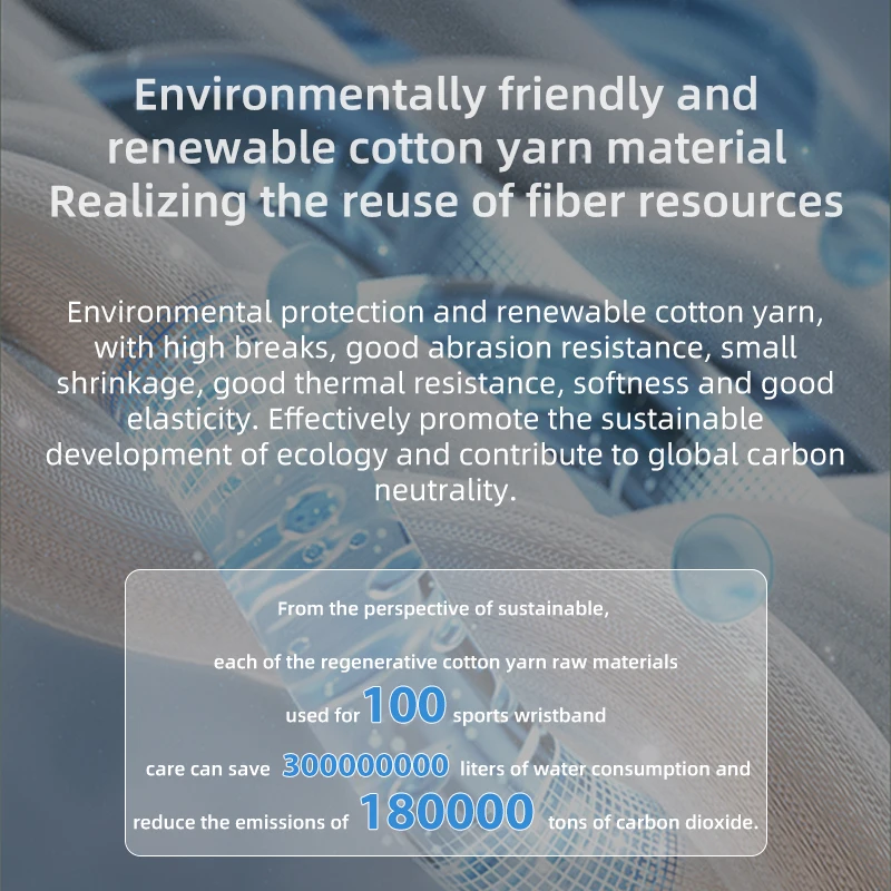 Indian Organic Cotton Yarn with GOTS Certification Achieving Fiber Resource Reutilization Sweatbands Headbands