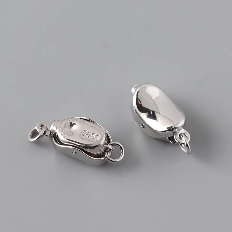 Wholesale S925 Sterling Silver DIY Pearl  Necklace  Connector Clasp Component Accessories