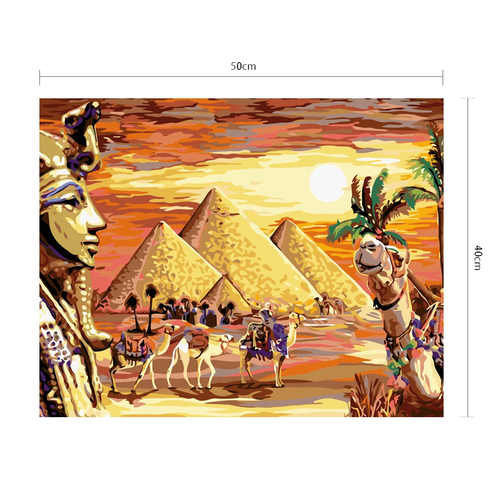 Pharaohs with Camels and Pyramids Innovative Style Art Wall Decor Painting Kits for Self-Study Pavilion Adults Pavilion Paint