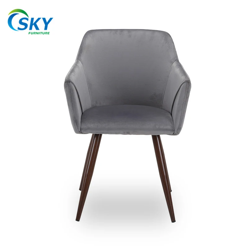 SKY Velvet Fabric Modern Metal Frame Stacking Dining Chair Fabric