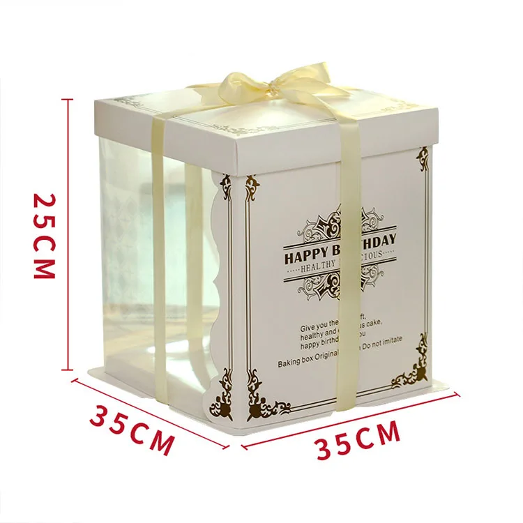 Special Ofer Beloved Dependable Square Luxury Birthday With Handle Packaging With Window Custom Cake Box