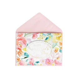 Счастливого Дня матери 3D Цветочные бумажные открытки ручной работы, розовые золотые фольгированные поздравительные открытки с конвертом