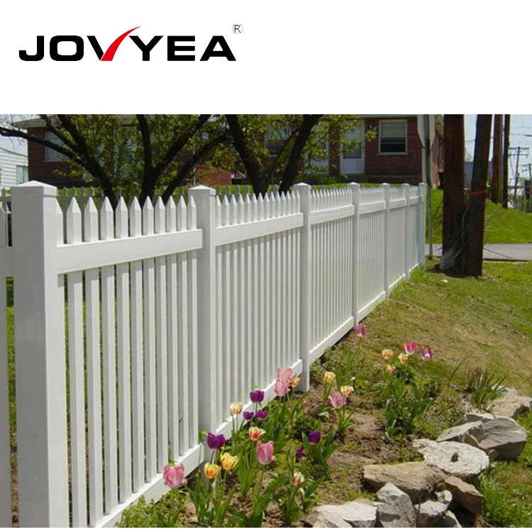 Yard Security Casual Picket Pvc Pressed Spear Top Tubular Picket Fence Craft