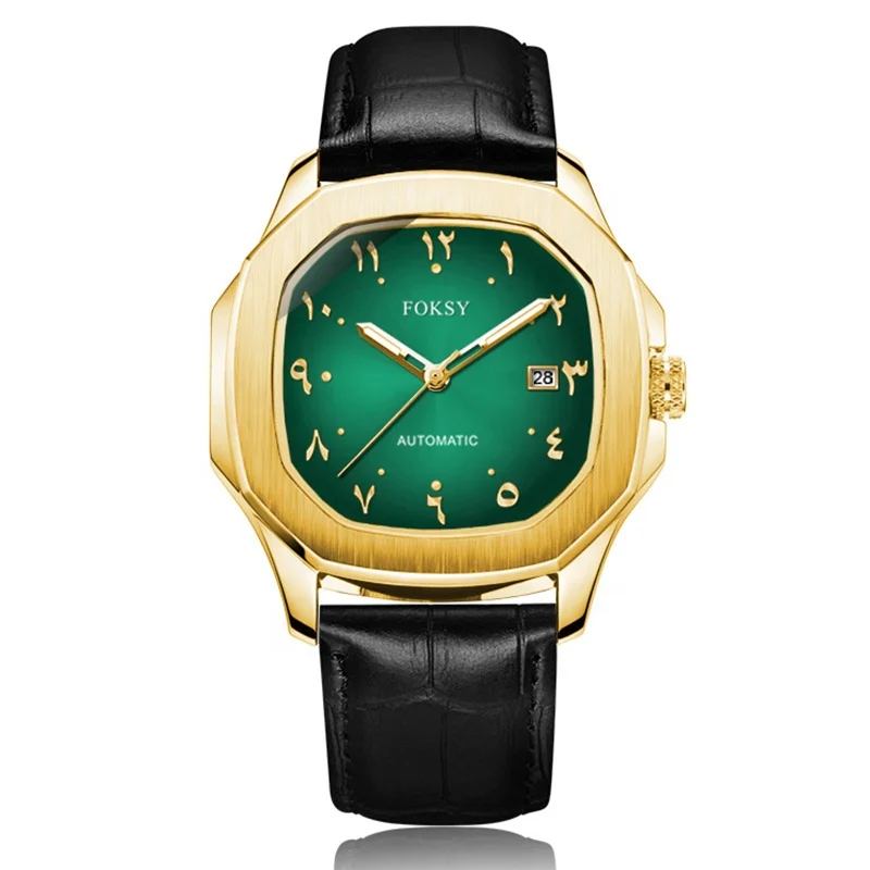 Custom Brand Men Business iron man watch waterproof square design watch with Arabic number