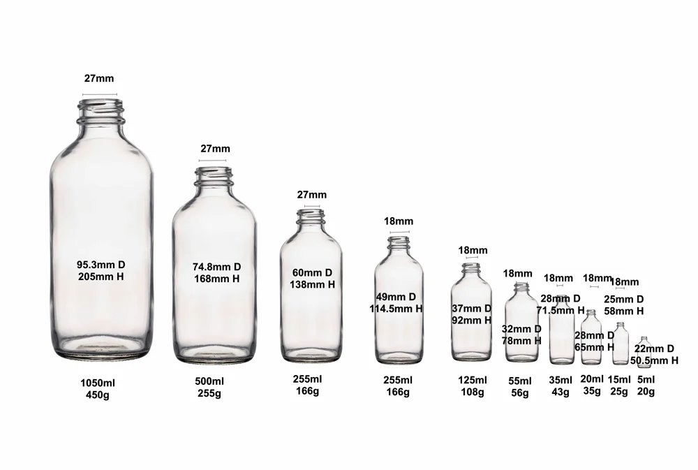 Berlin Packaging Food Grade Transparent Beer Bottle White Empty Coffee Beverage Juice Kombucha Glass Boston Round Bottle