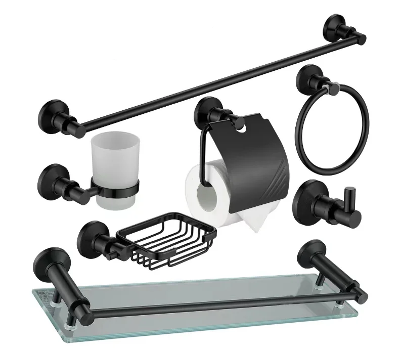 Sliver Hot Sale Bathroom Accessories Bathroom Fittings Kit 6 Pieces Aluminum 2024 New Bathroom Accessory