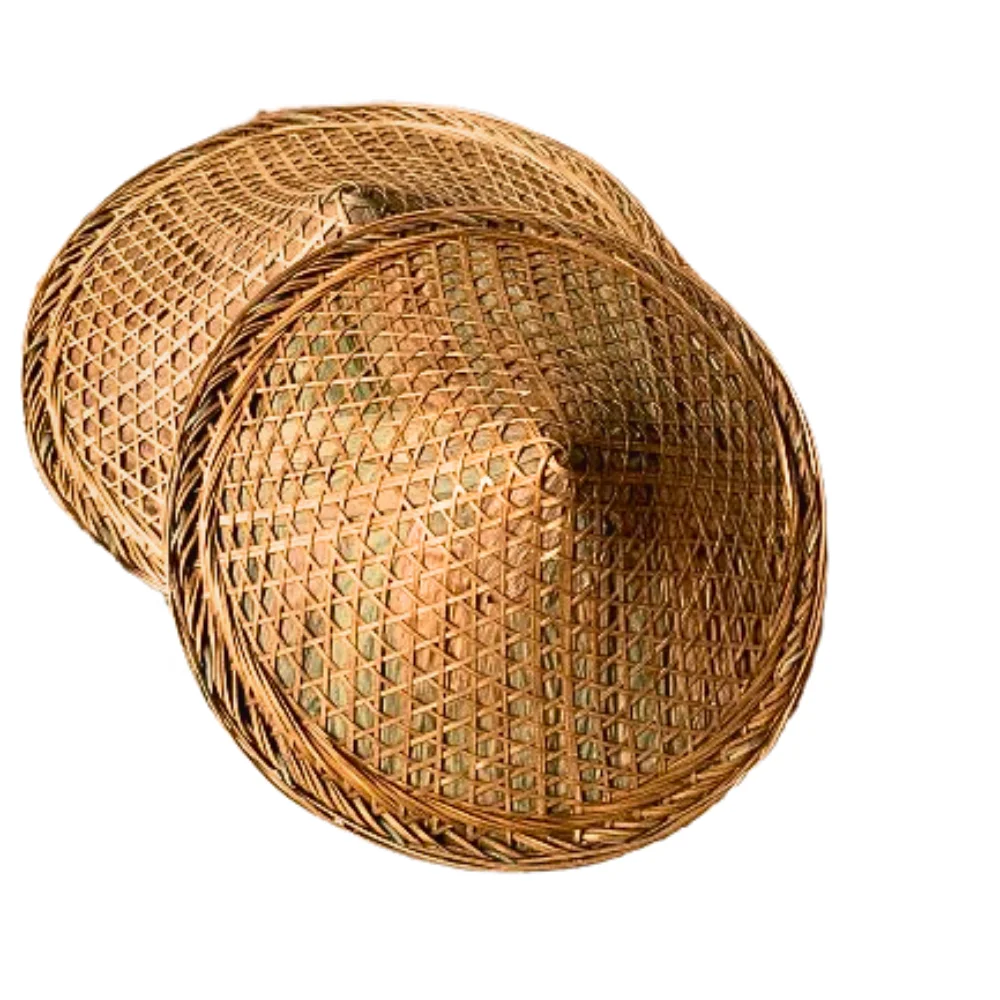 Vietnamese Traditional Leaf Hat Natural Set Of Two Handwoven Bamboo Hat Product Export With Good Price And High Qualification