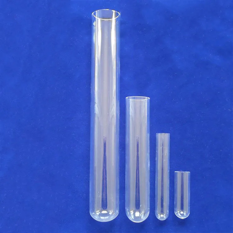 One Side Open and The Other Side Close Quartz Glass Tube Used as Laboratory Instruments