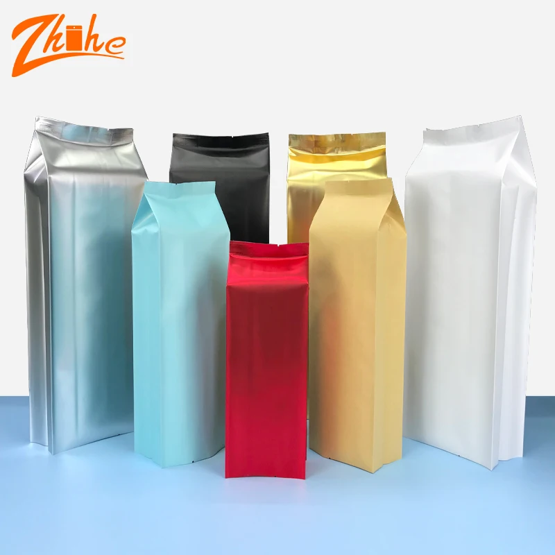 Custom Logo Laminated Golden Food Available Portable 250g 500g 1000g Waterproof Beans Organ Coffee Bag