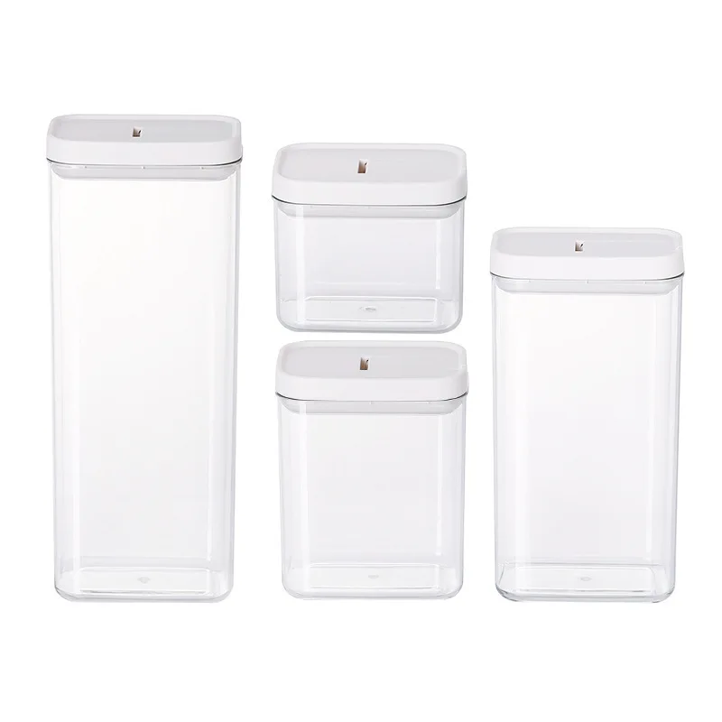 Dry Food Storage Box Airtight Clear Plastic Container Kitchen and Pantry Organization Canisters with Durable Lid