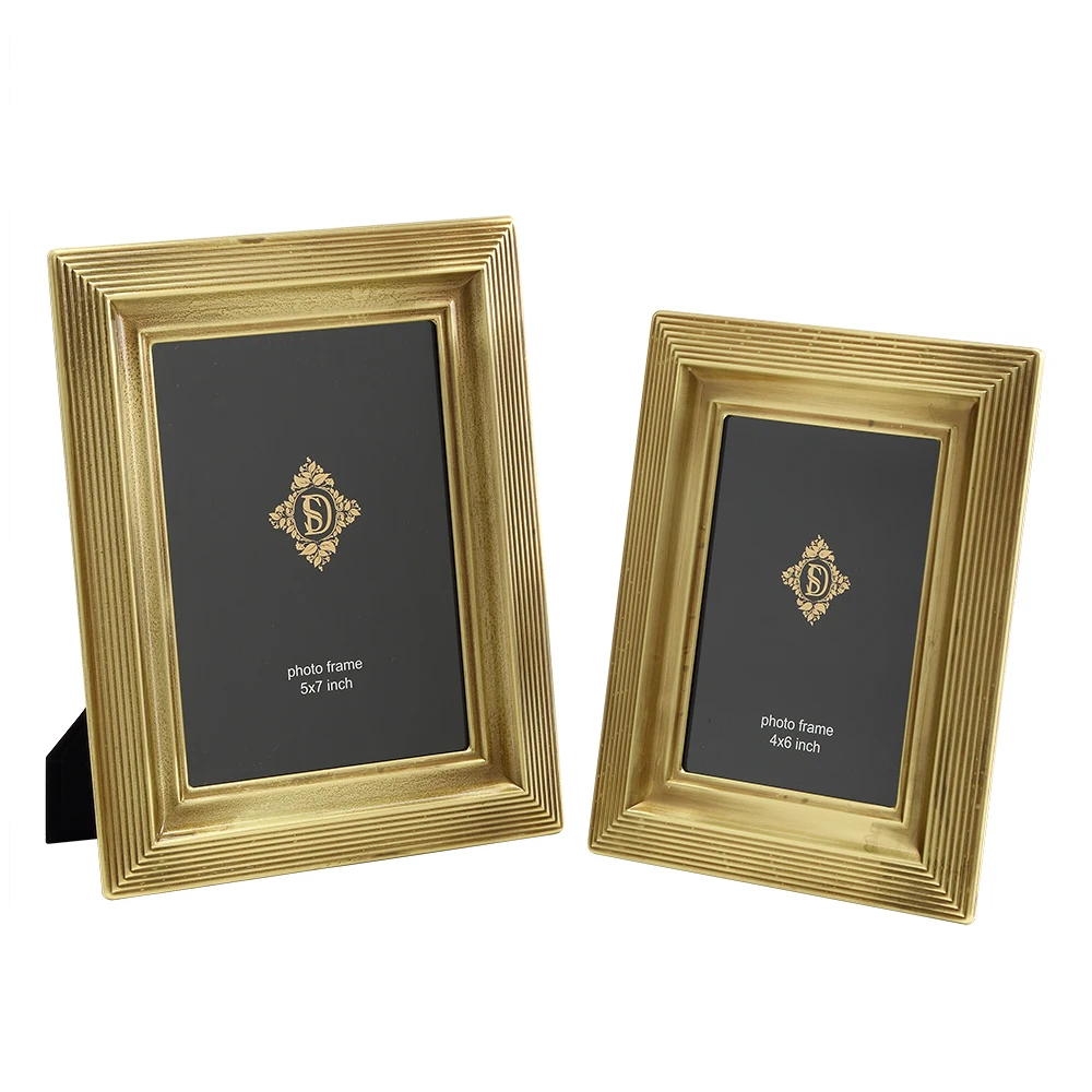 
Simple Modern Chinese 6 Inch 7 Inch Brass Photo Frame Decoration Golden Photo Frame Inner Frame Study Bedroom Model Room 