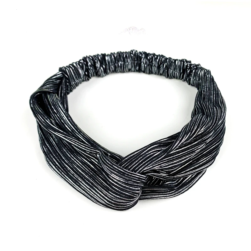 Модный Дизайнерский полосатый принт спандекс эластичные повязки для волос повязка для волос Женская повязка на голову