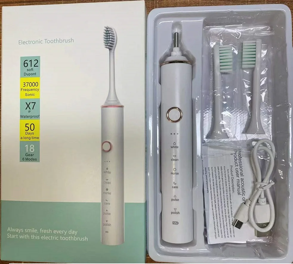 2022 New Arrivals Adult Electric Soft DuPont Nylon Bristle Sonic Toothbrush
