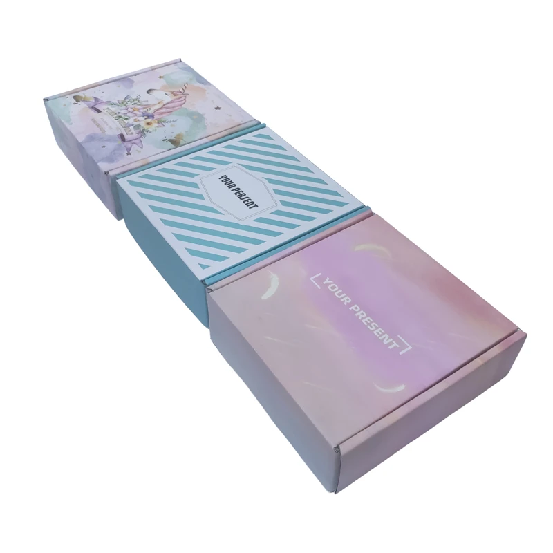 Recycled Kraft Blank Gift Storage Wrap Package Carton Cardboard Craft Paper Boxes